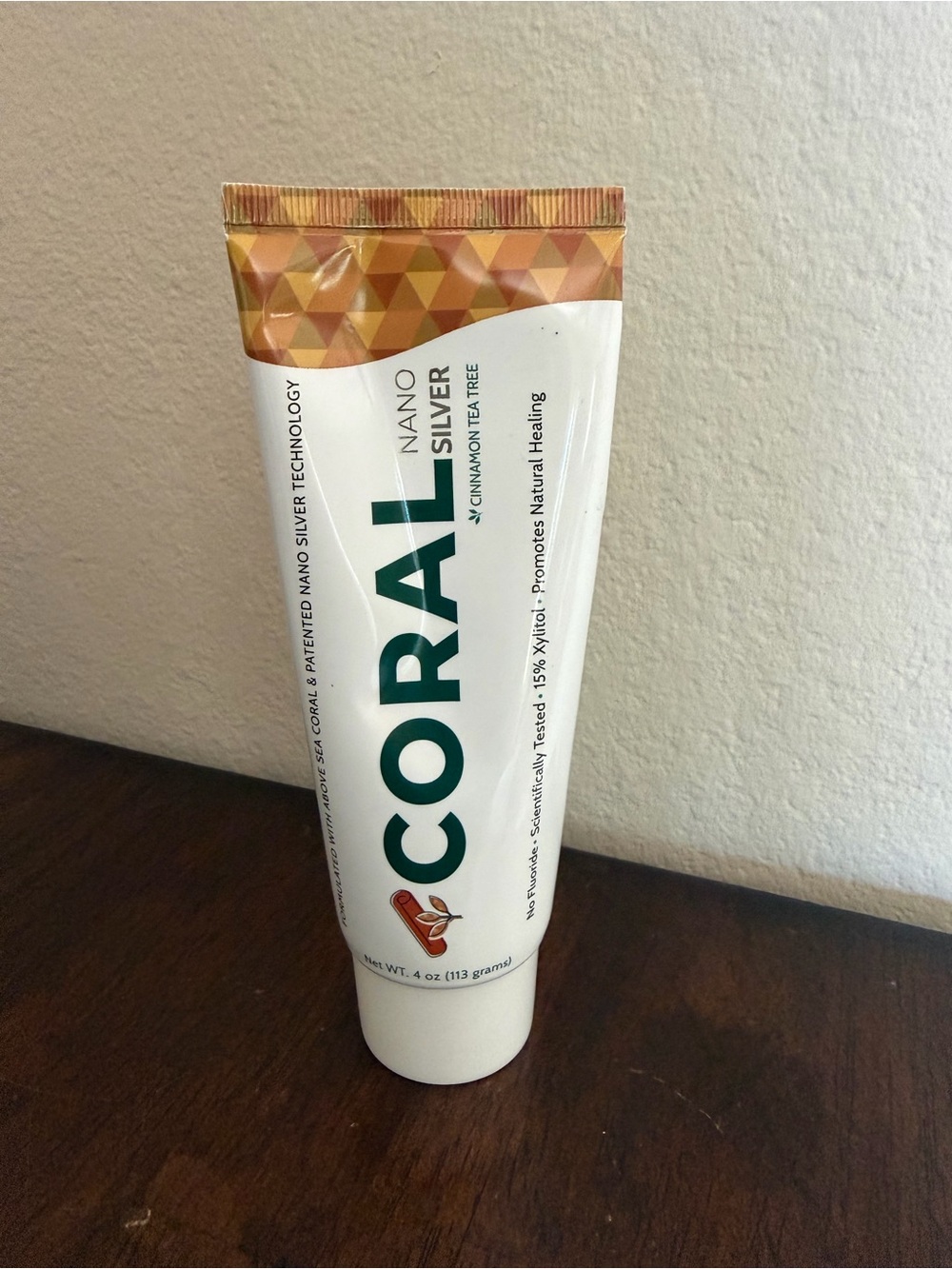 Coral Nano Silver Toothpaste Cinnamon Tea Tree No Fluoride 4oz Full Size